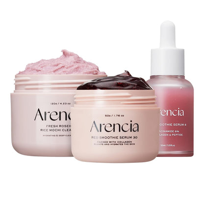 ARENCIA Red Collagen Jello Skin Trio – Poreless Skin Routine ❤️✨