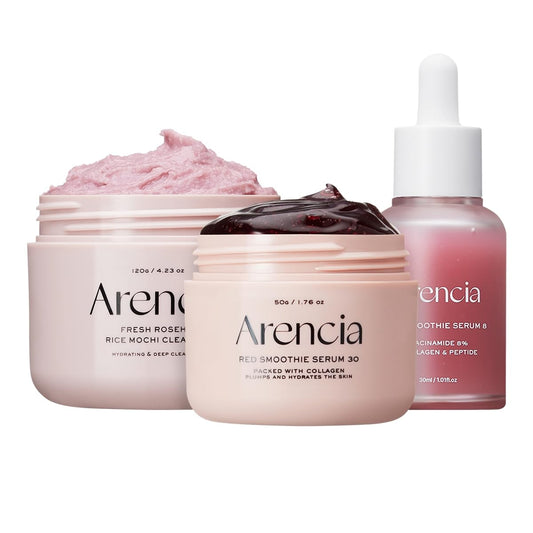 ARENCIA Red Collagen Jello Skin Trio – Poreless Skin Routine ❤️✨