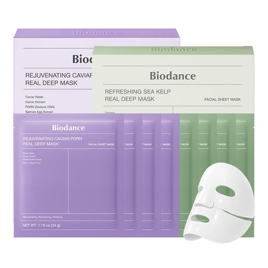 BIODANCE Soothing & Renewal Duo: Sea Kelp & Caviar PDRN Real Deep Overnight Gel Mask for Glass Skin, Korean Skin Care, Valentines Day Gifts for Her, Skin Care Set