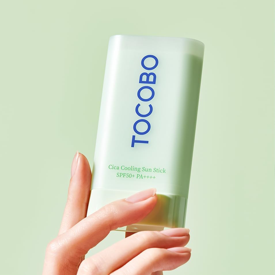 TOCOBO Cica Cooling Sun Stick SPF50+ PA++++ 1.69 fl. oz - Fermented Cica Complex, Reduces Skin Temperature, Quick Soothing, Lightweight and Moisturizing