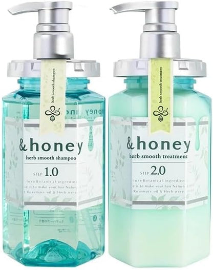 &honey Herb Smooth Shampoo & Treatment Set (440ml + 440ml)