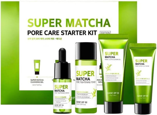 Some By Mi Super Matcha Pore Care Starter Kit | Facial Skin Care Set of 4 |