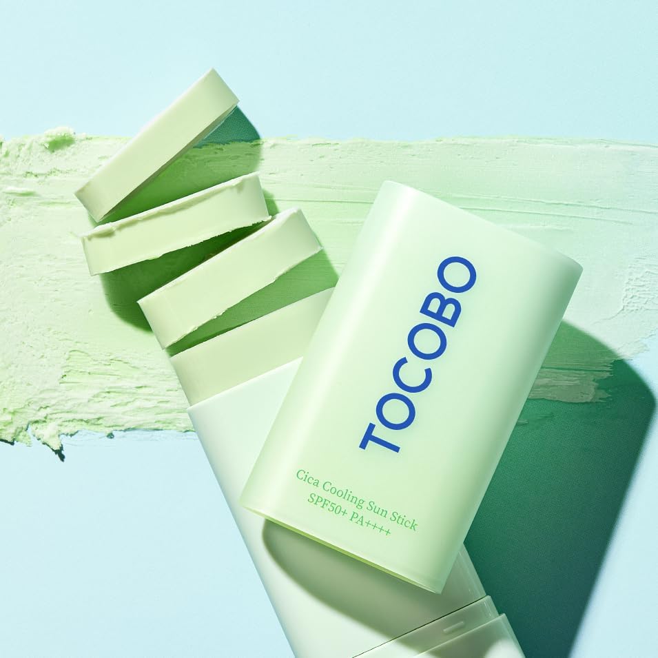 TOCOBO Cica Cooling Sun Stick SPF50+ PA++++ 1.69 fl. oz - Fermented Cica Complex, Reduces Skin Temperature, Quick Soothing, Lightweight and Moisturizing