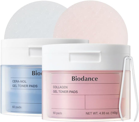 BIODANCE Gel Toner Pads Duo – Collagen & Ceramide Set