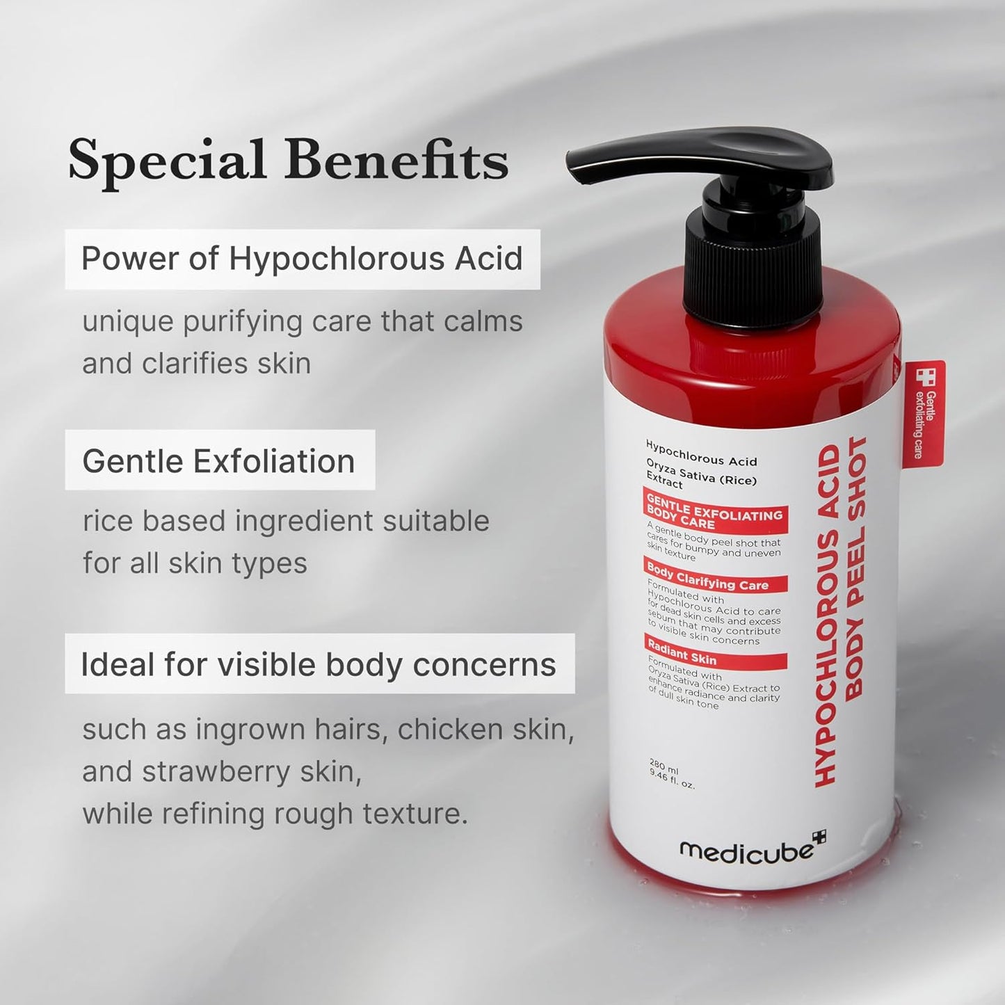 Medicube Hypochlorous Acid Rice Body Peel Shot - 280ml