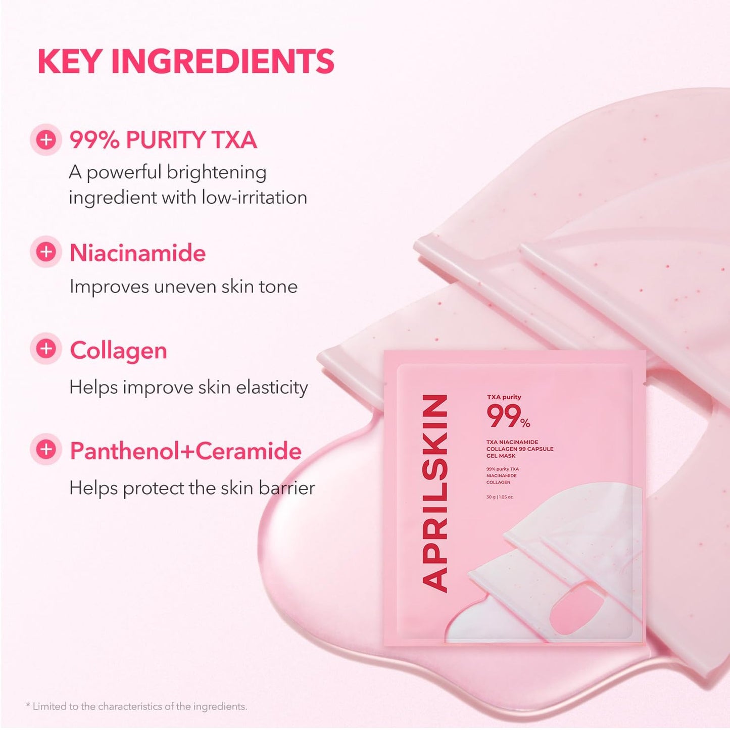 APRILSKIN TXA Pink Capsule Gel Mask - 30g x 4ea