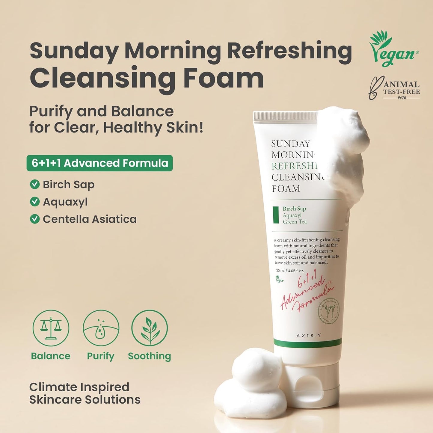 [AXIS-Y] - Sunday Morning Refreshing Cleansing Foam 120ml