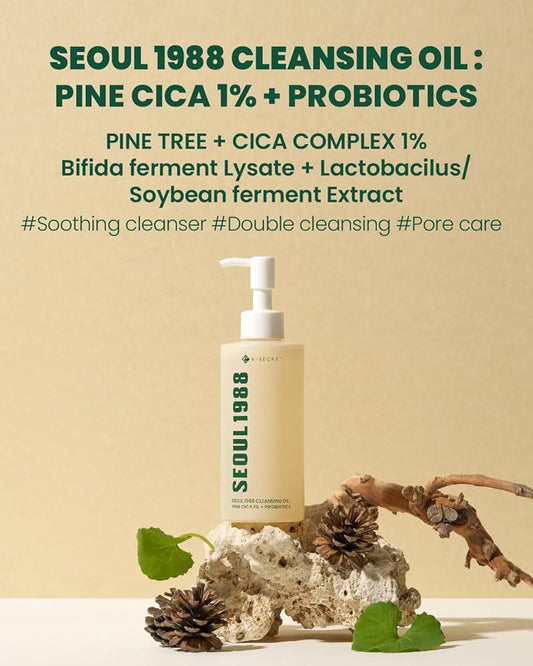 K-SECRET Seoul 1988 Cleansing Oil – Pine Cica 1% + Probiotics | 200ml
