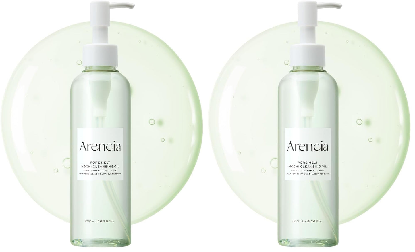 ARENCIA Pore Melt Mochi Makeup-Removing Cleansing Oil (Pack of 2) – 6.76 fl oz each ✨💧