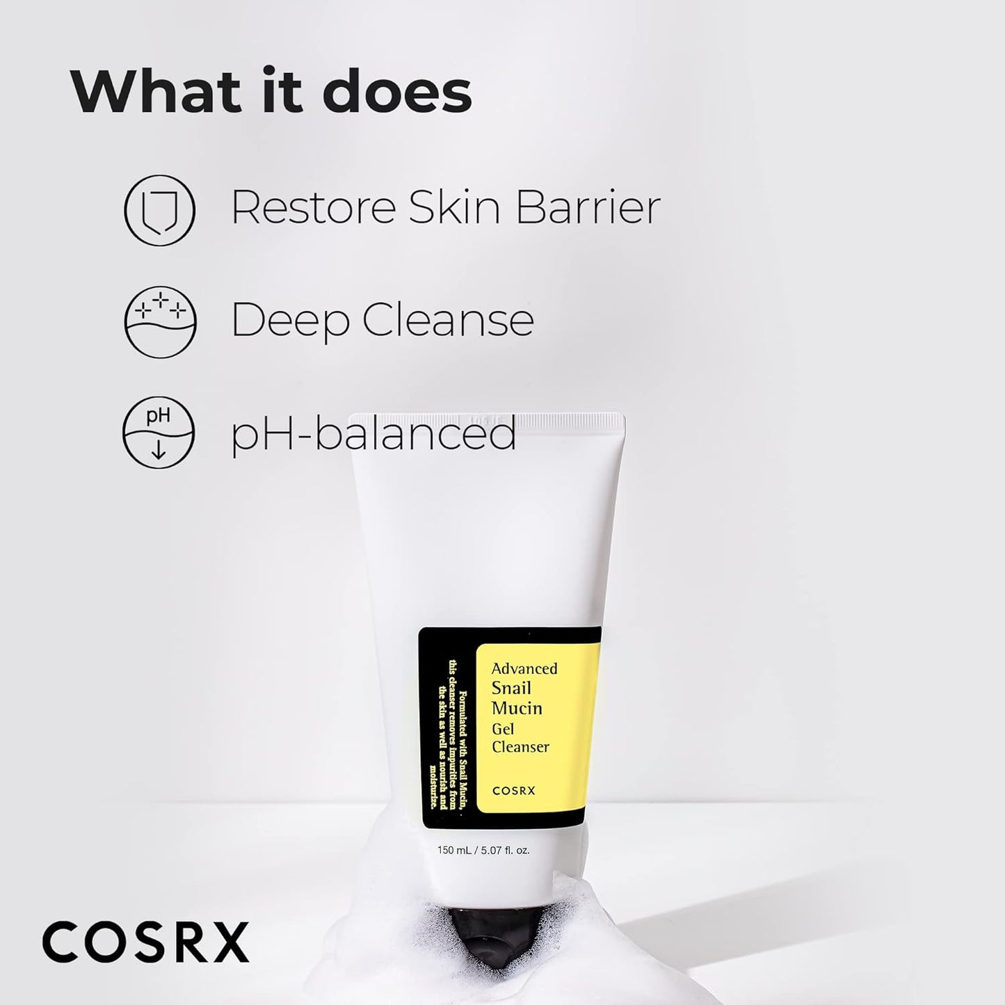 [COSRX] Advanced Snail Mucin Power Gel Cleanser 150ml