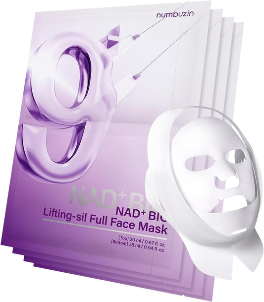numbuzin No.9 Sheet Mask | NAD+ BIO Lifting-sil Full Face Mask - 4EA