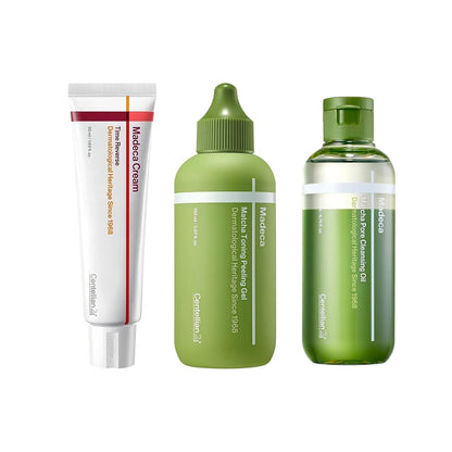 CENTELLIAN 24 Madeca Time Reverse Cream +Matcha Cleansing Oil+Peeling Gel Bundle (1.69+6.76+5.07 fl oz)Korean Skin Care Set for Deep Cleansing, Gentle Exfoliation, Firming & Wrinkle Care with Centella