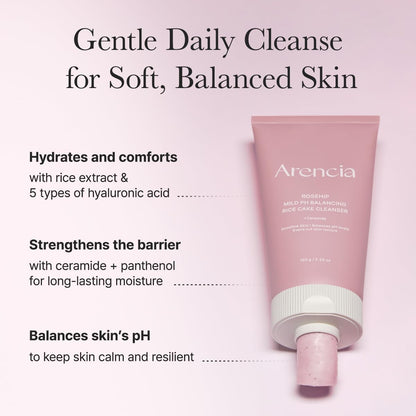 ARENCIA Salicylic Acid, Green Tea + LHA Deep Pore Rice Cake Cleanser – Deep Pore Cleansing, Acne Face Wash, Blackhead Remover, 5.07 fl oz