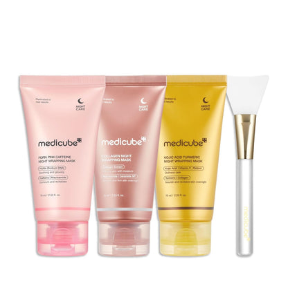 Medicube Korean Overnight Glow Mask Trio 🌙✨💗💛