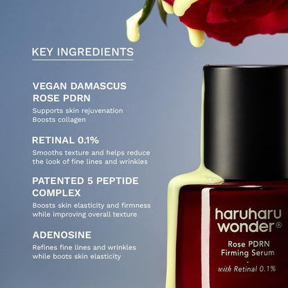 Haruharu Wonder Rose PDRN Firming Serum with Retinal 0.1% (30ml / 1.01 fl oz)