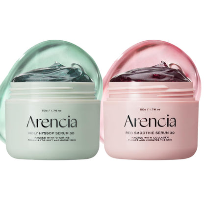 Arencia Overnight Face Mask Serum Duo – Glow Hyssop + Red Collagen 🌙✨