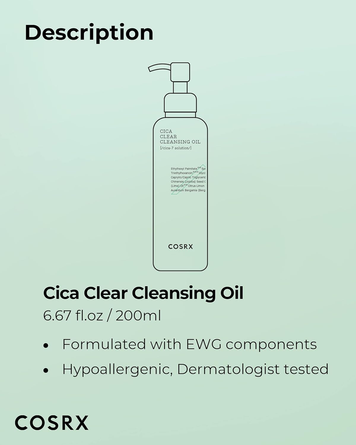 [COSRX] Cica Clear Cleansing Oil 200ml