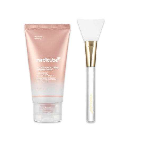 MEDICUBE Collagen Milky Glazed Wrapping Mask & Jelly Brush Duo