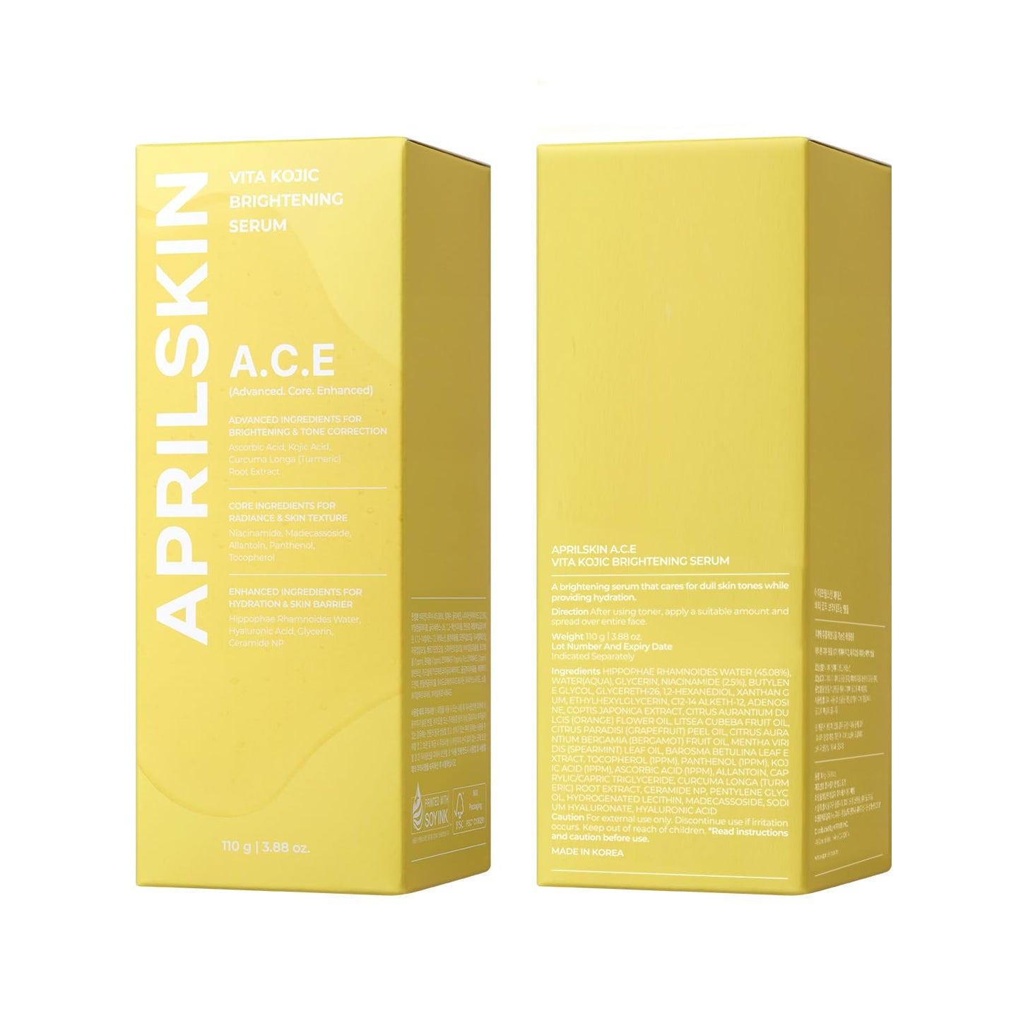 APRILSKIN A.C.E Serum – Vita Kojic Brightening Serum (3.88 oz / 110ml) ✨🍊