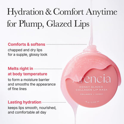 Arencia Honey Glazed Collagen Lip Mask – Overnight Lip Treatment (0.52 oz / 15g) 🍯💋