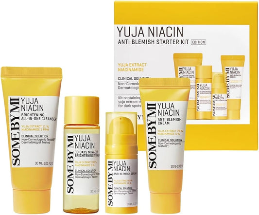 Some By Mi Yuja Niacin Anti-Blemish Starter Kit | Set of 4 Travel Kit |