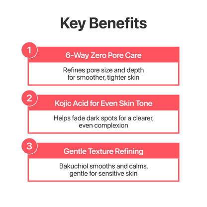 Numbuzin No.3 Bifida Bakuchiol Zero Pore Serum - Pore Minimizing & Tightening, Texture Smoothing, Helps Even Skin Tone with Kojic Acid, Gentle Retinol Alternative for Sensitive Skin, 1.01 fl oz