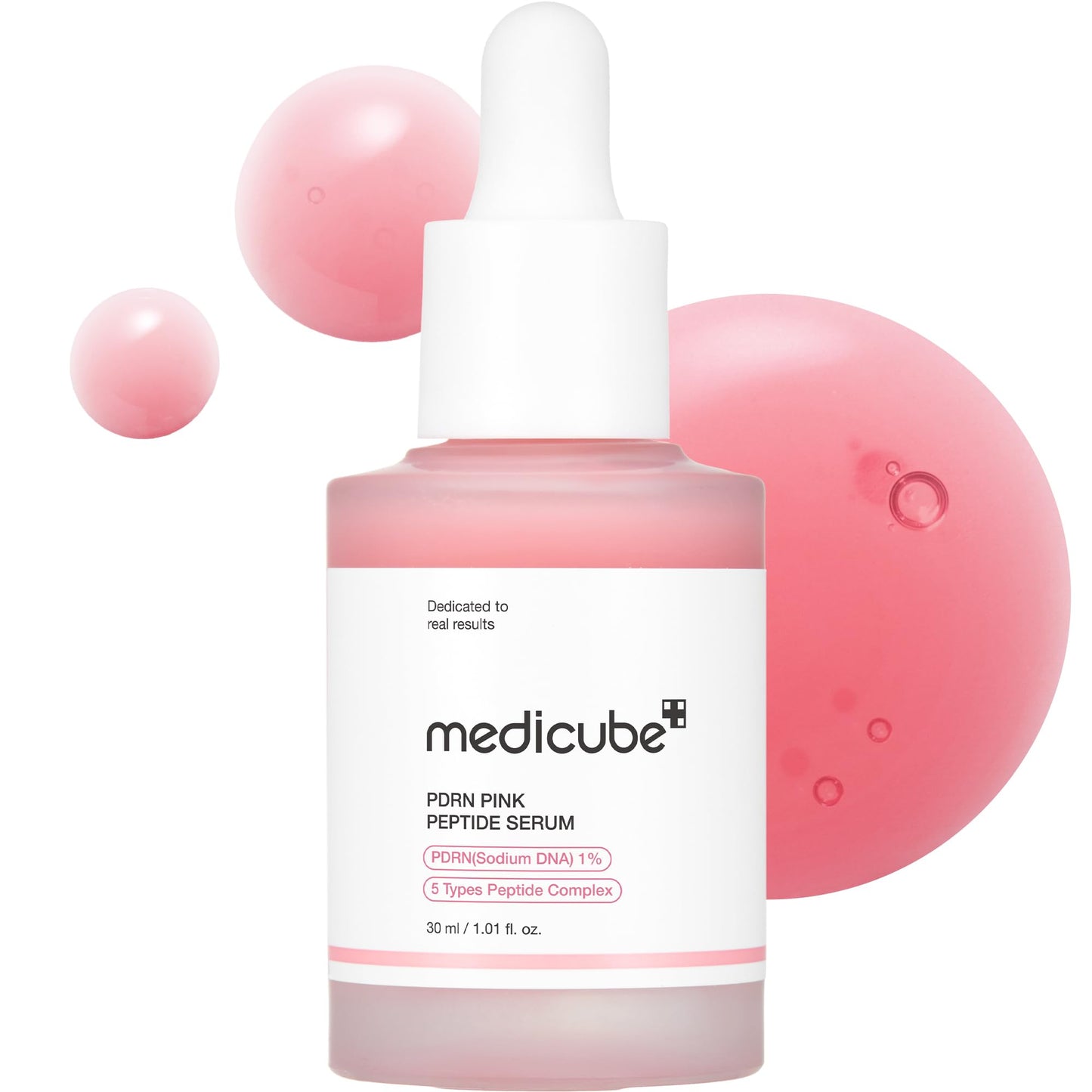 Medicube PDRN Pink Peptide Serum, Pink glow serum, Peptide, Niacinamide, Hydrating & Moisturizing & Firming, Uneven Skin Tone, Korean Skincare | 30ml, Rose PDRN (Vegan))