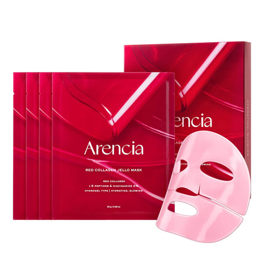 ARENCIA Red Collagen Jello Mask – Plump & Hydrating Overnight Hydrogel Mask (4ea) ❤️✨