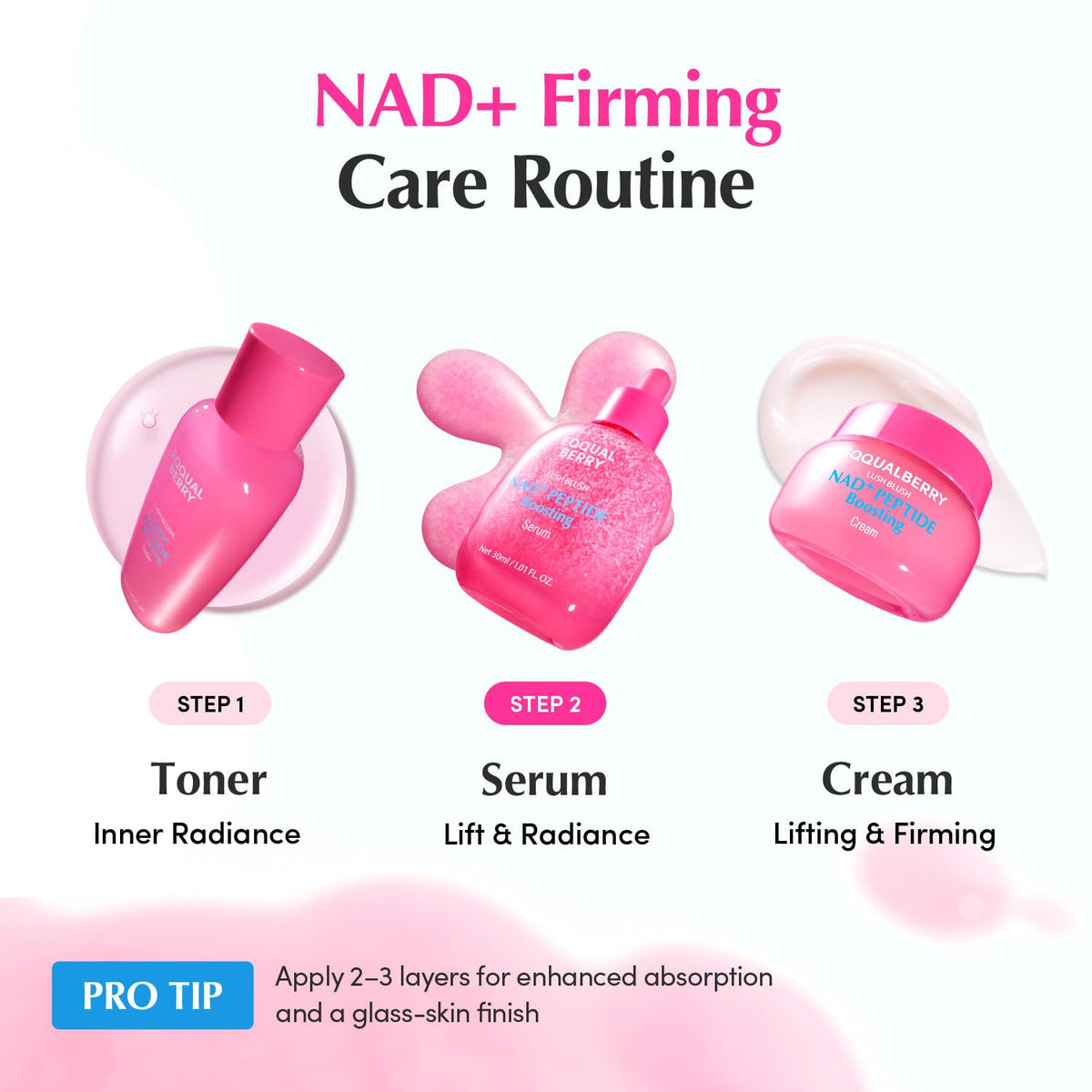 EQQUALBERRY NAD+ Peptide Boosting Facial Serum