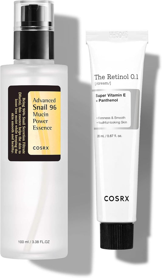 COSRX Skin Cycling Routine - Snail Mucin 96% Essence + Retinol 0.1 Cream
