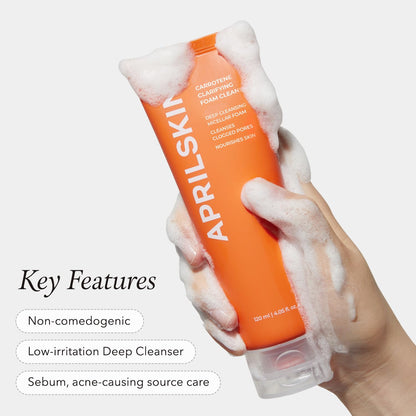 APRILSKIN Carrotene Clarifying Foam Cleanser – 120ml 🌿✨