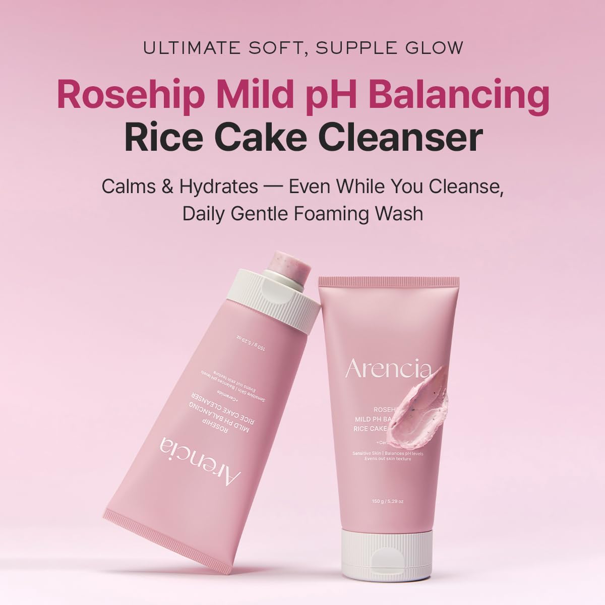ARENCIA Salicylic Acid, Green Tea + LHA Deep Pore Rice Cake Cleanser – Deep Pore Cleansing, Acne Face Wash, Blackhead Remover, 5.07 fl oz