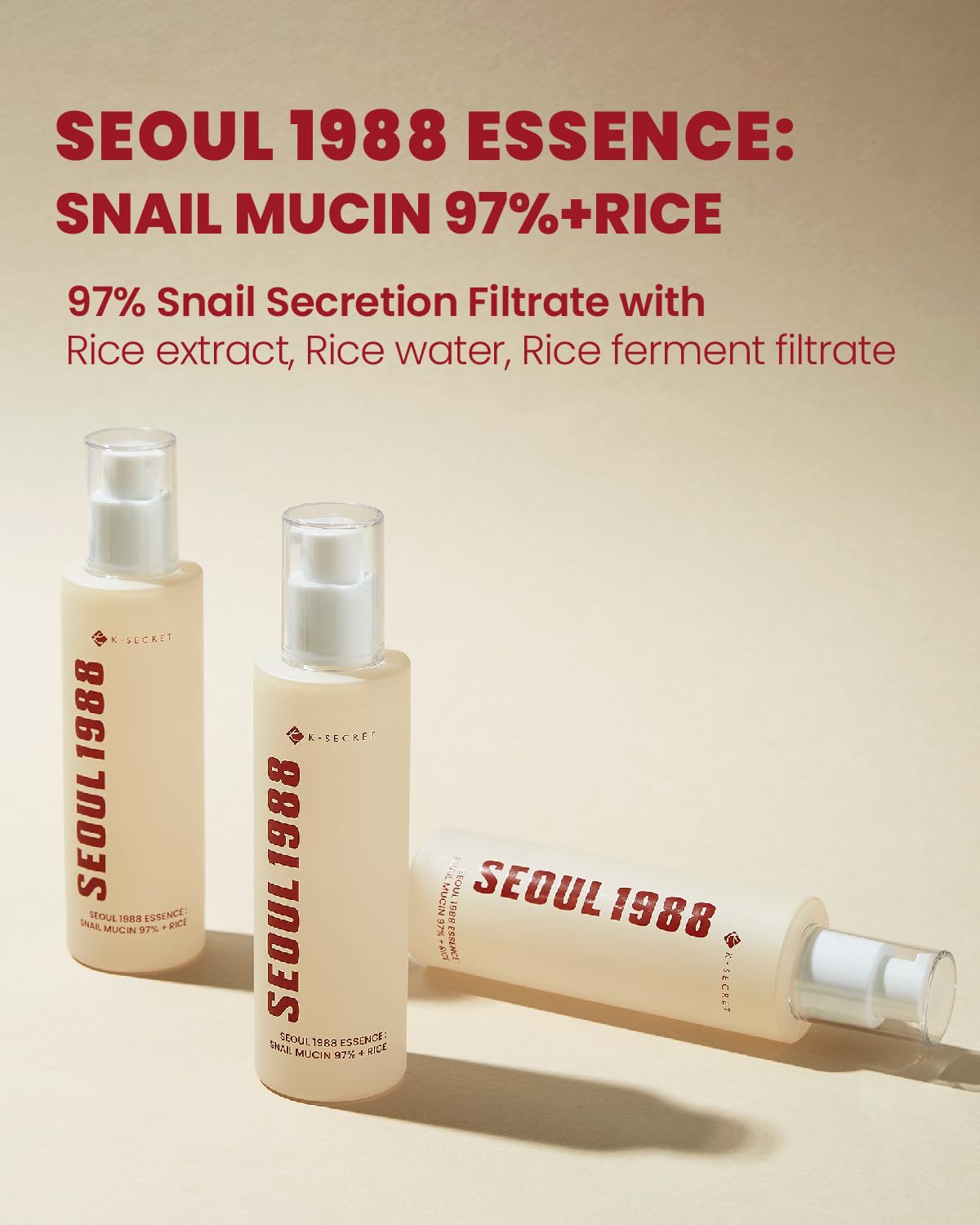 K-SECRET SEOUL 1988 Snail Mucin 97% Essence 100ml / 3.38 fl oz