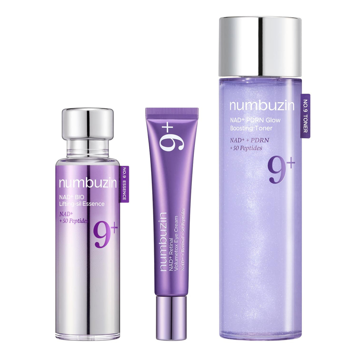 Numbuzin No.9 NAD+ Powerful Anti-aging Set| Gentle Retinal, Nad peptide Serum, Korean Anti-aging Skin Care, Firming Skin Routine