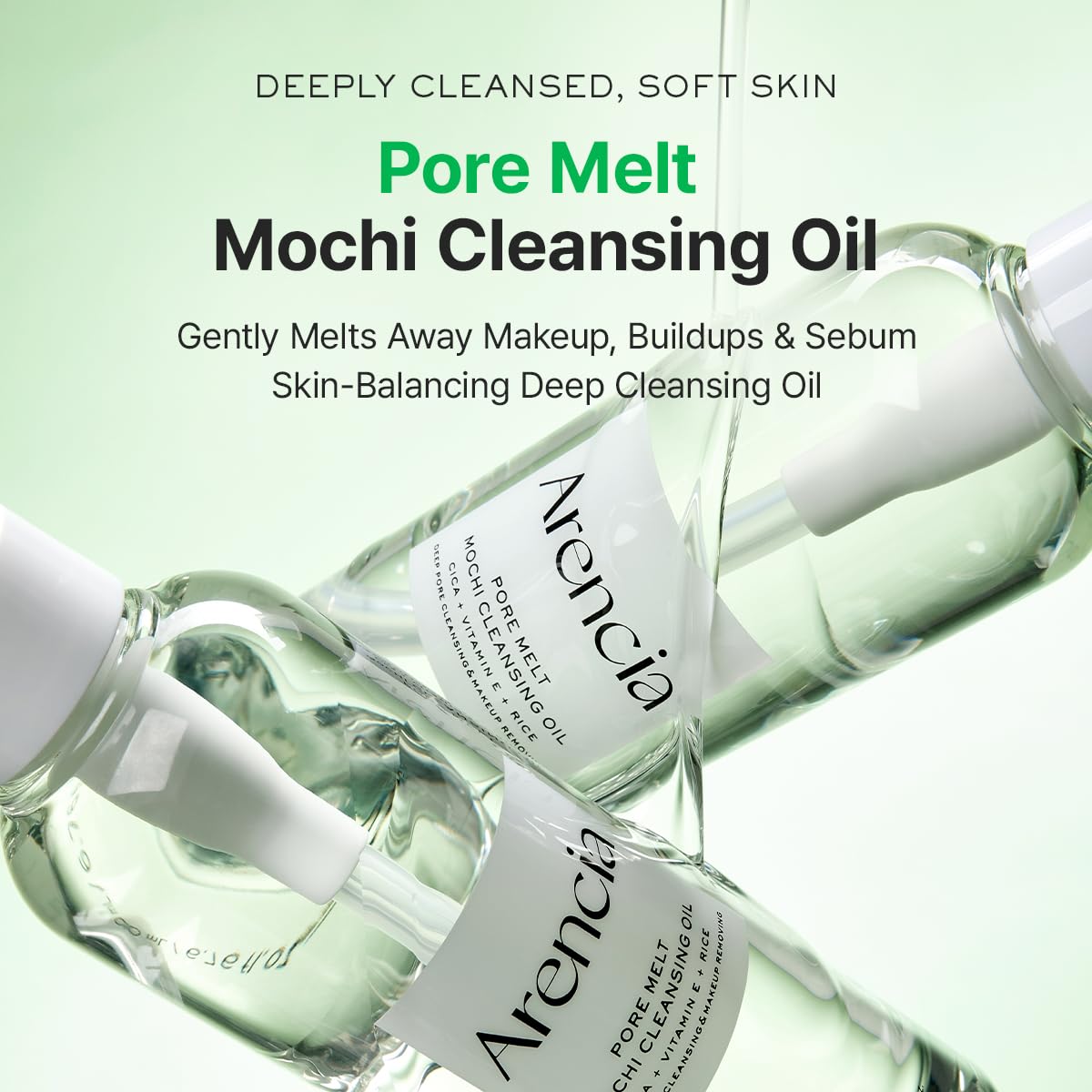 ARENCIA Pore Melt Mochi Makeup-Removing Cleansing Oil (Pack of 2) – 6.76 fl oz each ✨💧