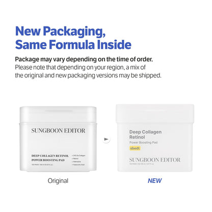SUNGBOON EDITOR Deep Collagen Retinol Power Boosting Pad (150ml / 100 Pads)