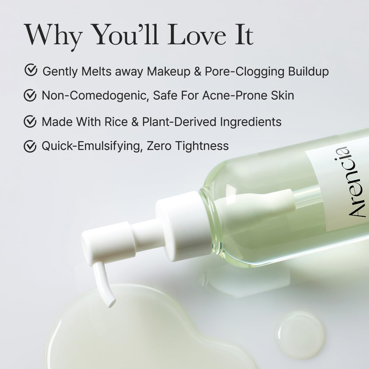 ARENCIA Pore Melt Mochi Makeup-Removing Cleansing Oil (Pack of 2) – 6.76 fl oz each ✨💧