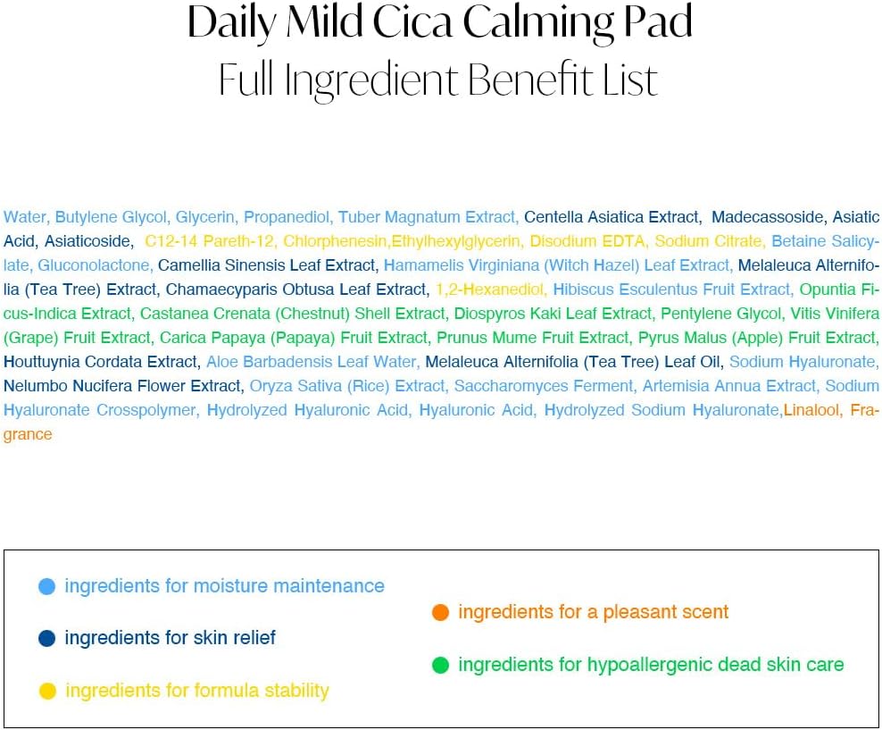 d’Alba Piedmont Daily Mild Cica Calming Pad (50 Pads / 165ml)