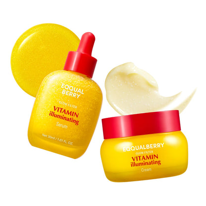 EQQUALBERRY Vitamin Illuminating Serum & Cream Set ✨🍊