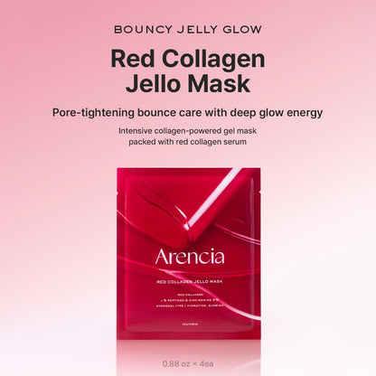 ARENCIA Red Collagen Jello Mask – Plump & Hydrating Overnight Hydrogel Mask (4ea) ❤️✨