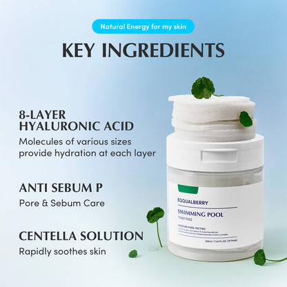 EQQUALBERRY Swimming Pool Toner & Toner Pads Set