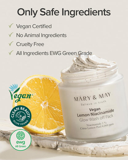Mary&May Lemon Niacinamide Glow Wash off Pack - 125g