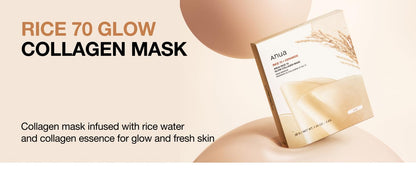 [ANUA] Rice 70 Glow Collagen Mask (4ea)