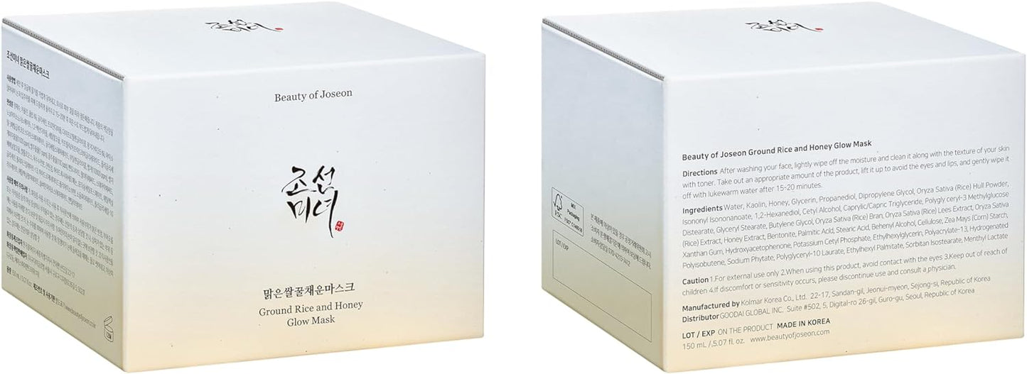 Beauty of Joseon Ground Rice and Honey Glow Mask Pore Sebum Care for Dry Sensitive Skin Korean Skin Care 150ml