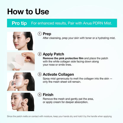 Anua PDRN Collagen Melting Patch For Glass Skin (4 Patches)