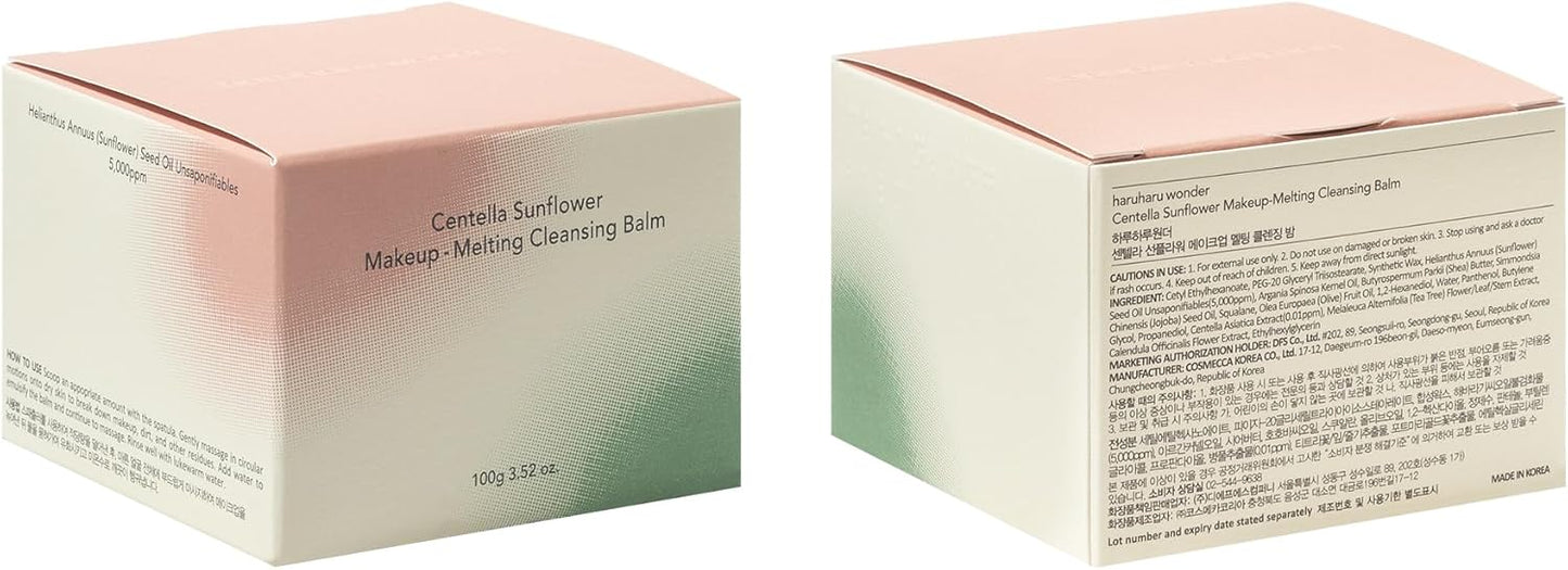 Haruharu Wonder Centella Sunflower Makeup-Melting Cleansing Balm (100g / 3.52 oz)