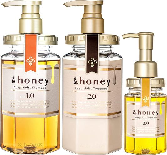 &honey Deep Moisture 3-Piece Set (Shampoo/Treatment/Hair Oil)