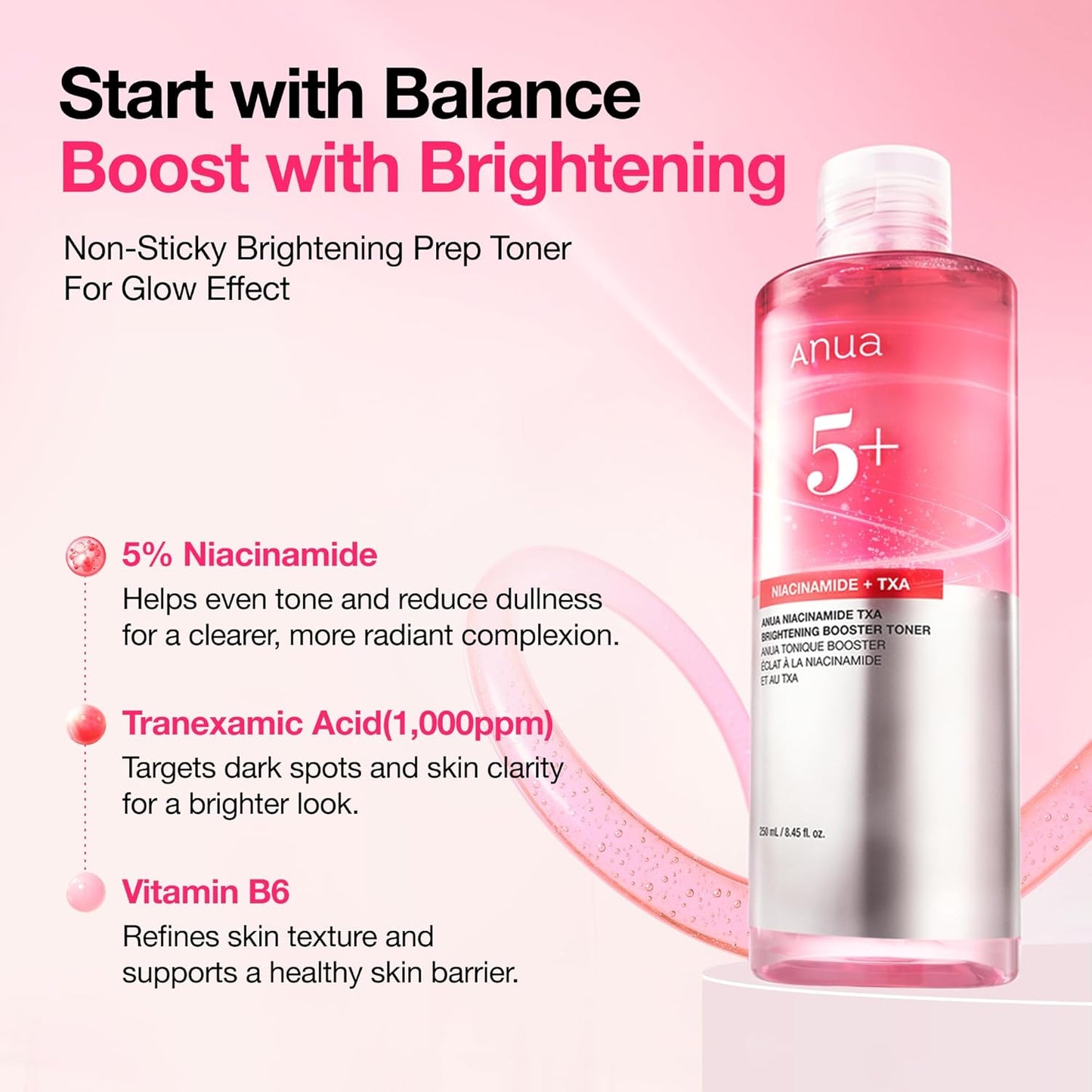 Anua Niacinamide Tranexamic Acid Brightening Booster Toner (8.45 fl oz / 250ml) ✨💗