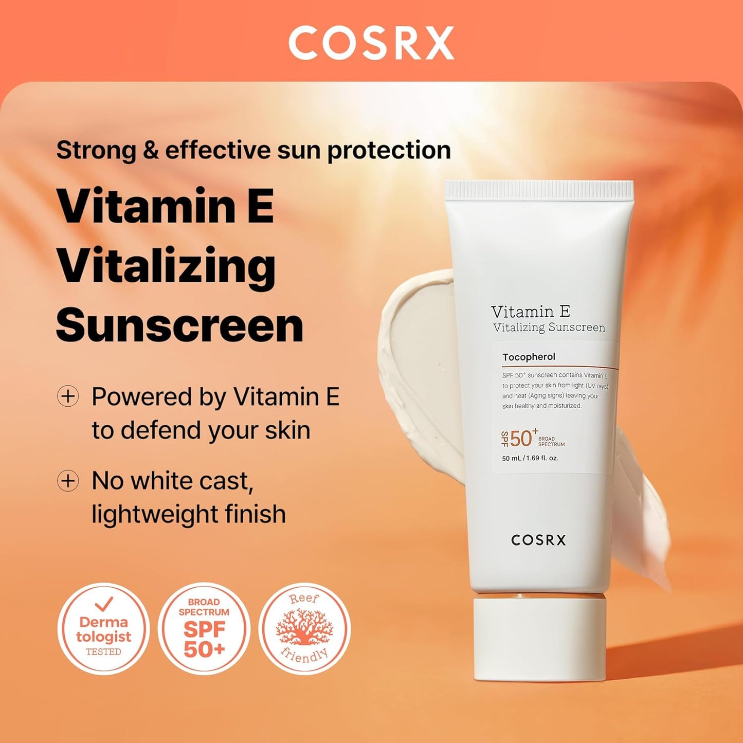 COSRX Vitamin E Vitalizing Face Sunscreen SPF 50 – 1.69 fl oz ☀️✨