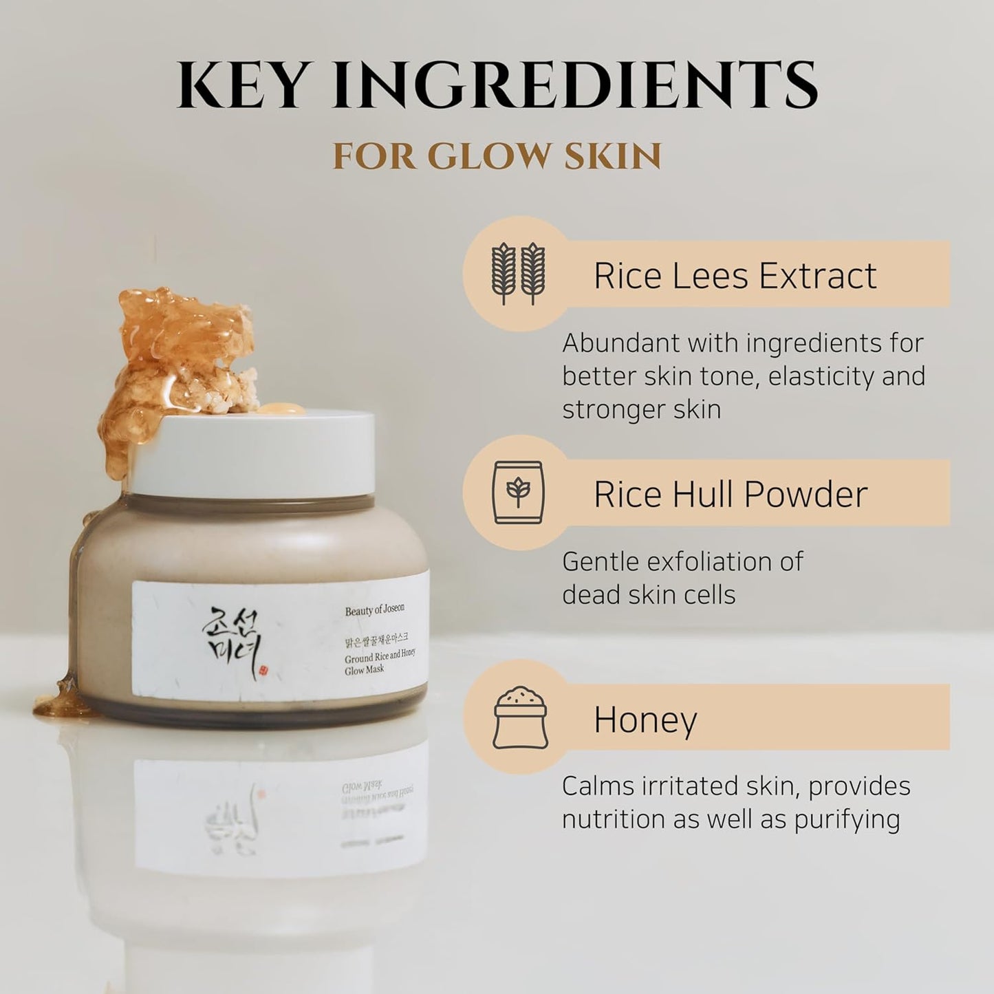 Beauty of Joseon Ground Rice and Honey Glow Mask Pore Sebum Care for Dry Sensitive Skin Korean Skin Care 150ml